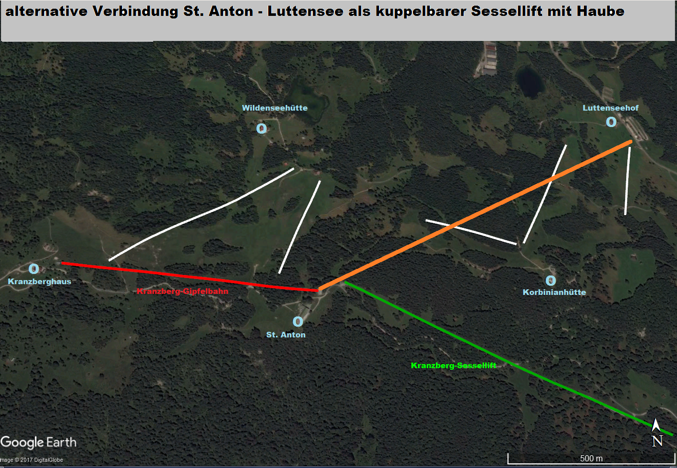 alternative Verbindung St. Anton - Luttensee als kuppelbarer Sessellift mit Haube