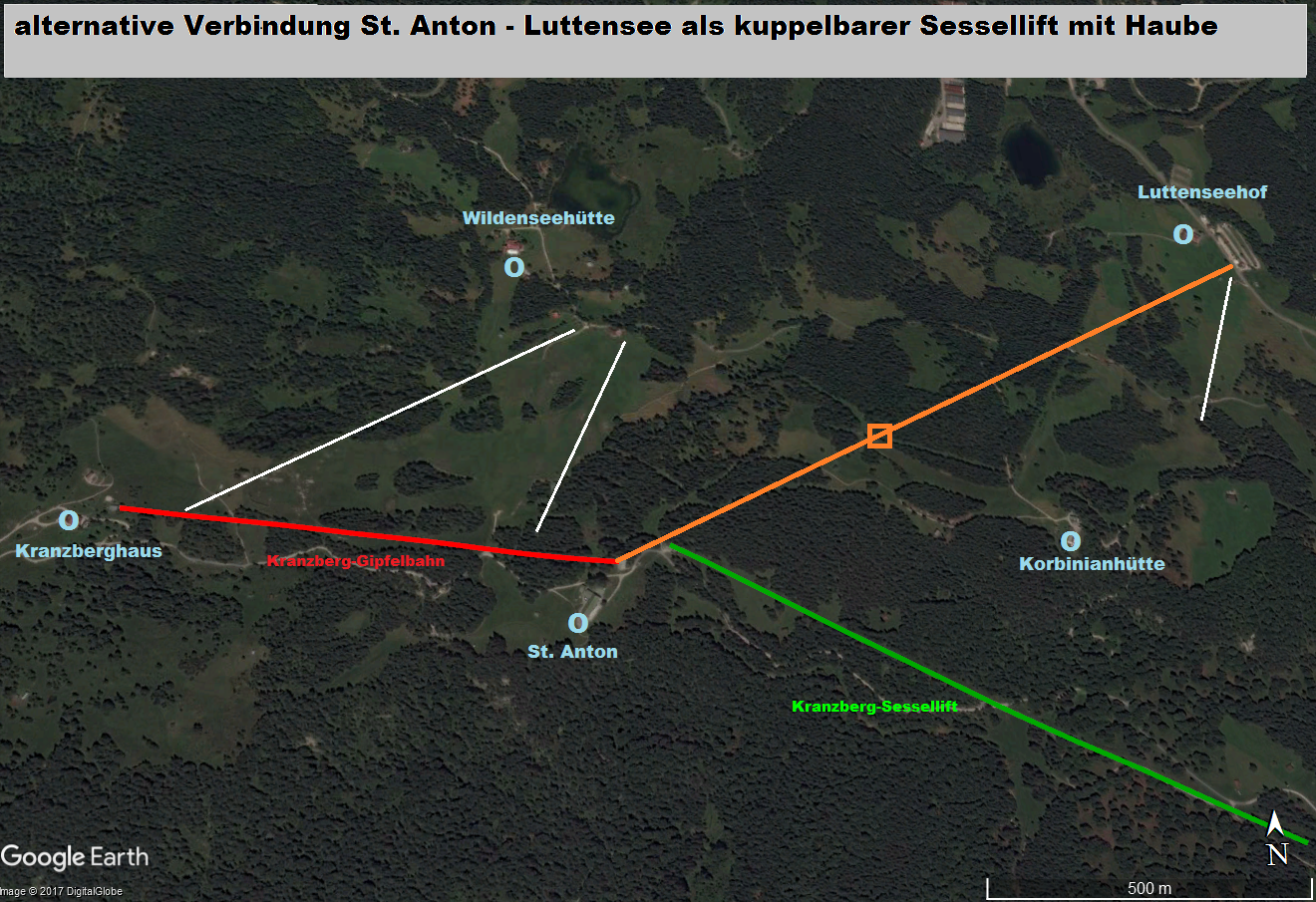 alternative Verbindung St. Anton - Luttensee als kuppelbarer Sessellift mit Haube Ausgleich